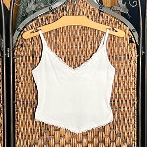 Hollister Cotton Lace Trim Tank Top XS